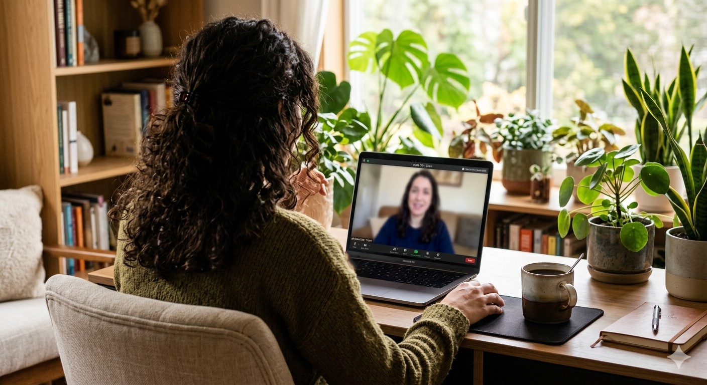 Virtual coaching session illustration